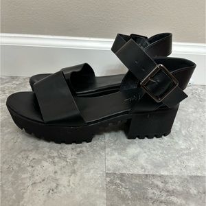 Nasty Gal Black Platform Sandals, only worn once, size 6.5